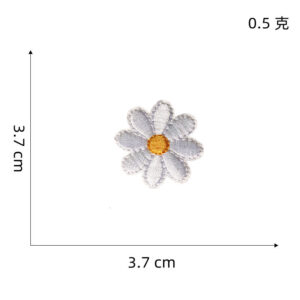 White floral cloth patch 7 #