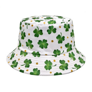 Wholesale Clover Print Bucket Hat St. Patrick's Day Party Sun Protection Hat