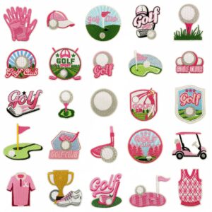 oly-6cae38b0ed61d9dc67826c3ece5af1bd Wholesale Pink Golf Cartoon Embroidered Patch - Fashion Accessory for DIY and Decor