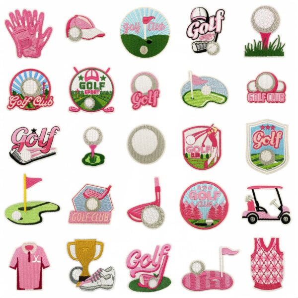 Wholesale Pink Golf Cartoon Embroidered Patch - Fashion Accessory for DIY and Decor