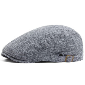Dark gray-cotton and linen peaked cap / Adjustable