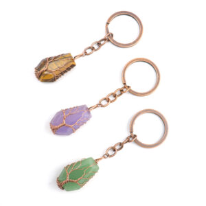 Wholesale Metal Keychain Pendant Vintage Wire Wrapped Design Trendy Bag Charm for Gift or Daily Use