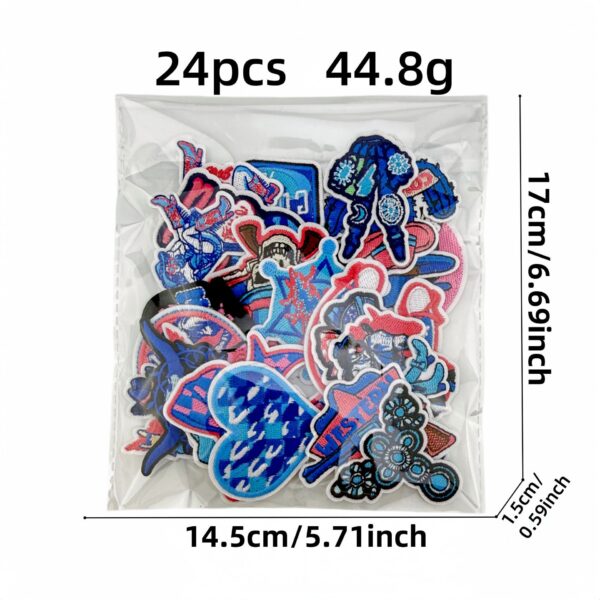Wholesale Embroidered Iron On Patches Western Cowgirl Skull Design 24pcs Set DIY Fashion Accessory