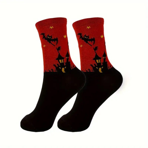 oly-6cecdca277947c842b008a226452e825 Wholesale Halloween Skeleton Pumpkin Bat Cartoon Print Medium Tube Socks Trendy Party Gift Fashion Accessory