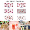 oly-6d01a97a21dde913611b26212b8e6756 Wholesale 5pcs Watercolor Flower Basket Pink Bow Rose Bouquet Mixed Floral Print 16oz Cup UV DTF Wraps