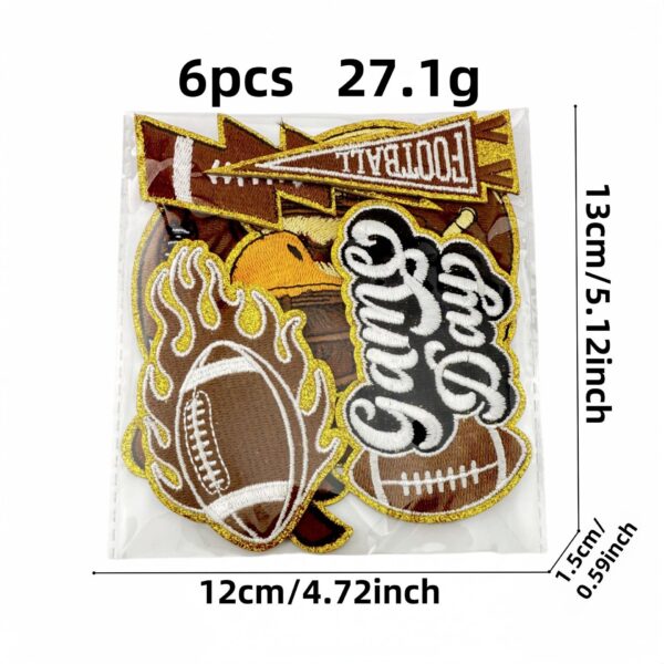 oly-6d2b091fc2ced276a8197ea79f6d531b Wholesale Rugby Embroidered Patch Iron-On Gold Edge Decorative Cloth Badge for Clothing Bags Fashion Accessory Resale