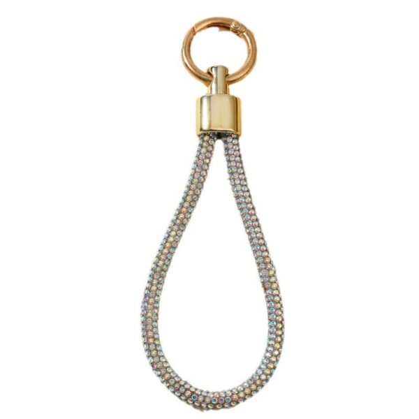 Wholesale Rhinestone PU Rope Keychain Car Key Accessory Trendy Gift for Wedding