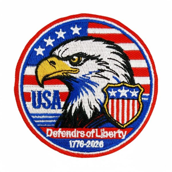 oly-6d428ba54907f7ba179c79611b7f611a Wholesale 15-Piece Independence Day Embroidered Iron-On Patches Set, Round Patriotic Decorative Accents for DIY Clothing, Everyday Use