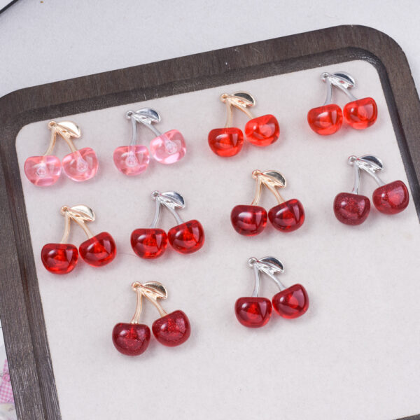 oly-6d6047fcffef221bda33258f98e7d4a2 Wholesale Simulated Cherry Fruit Resin Pendant DIY Fashion Accessory Gift