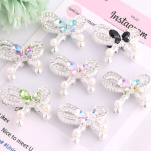 oly-6d754fc3b9714d6fa7e79864b16271c2 Wholesale Casual Rhinestone Bow Beads Alloy DIY Bag Charm Keychain Accessory