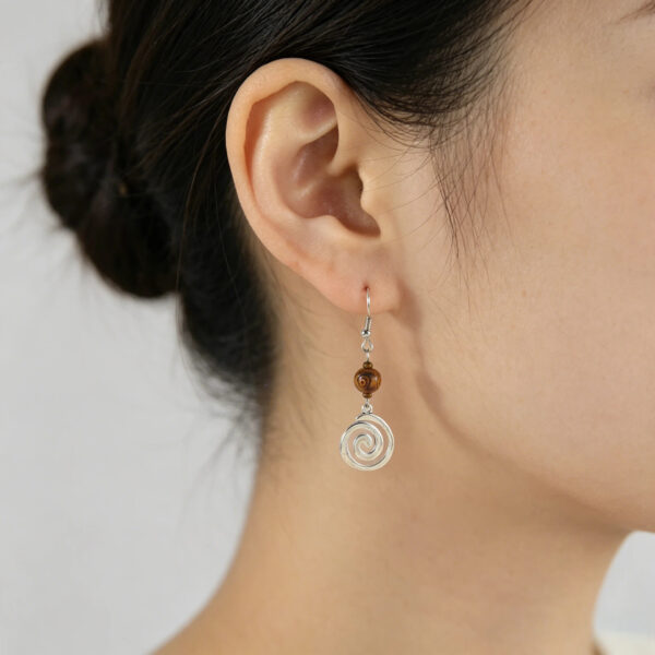 oly-6d7e80b446ebf3fb5142c797256b49f8 Wholesale Retro Wood Grain Spiral Pendant Earrings Geometric Zinc Alloy Boutique Resale Jewelry