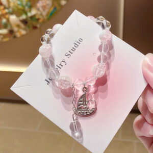 Pink unicorn milk cap floral bracelet (bag)