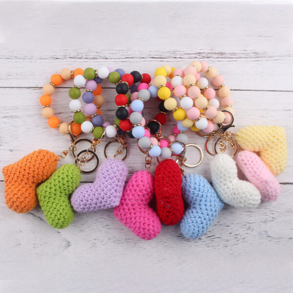 oly-6d8ed81a1c55466a4699f276abbe680a Wholesale Cartoon Heart Silicone Wrist Bracelet Keychain Fashion Accessory Gift