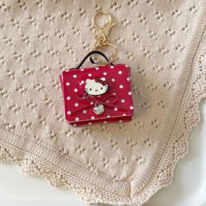 Red polka dot cat head earphone bag