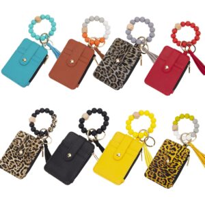 oly-6dab0204b6a7ad20bc0b5106b1d00368 Wholesale PU Leather Wallet Keychain with Wood Beaded Bracelet Pastoral Style Fashion Accessory