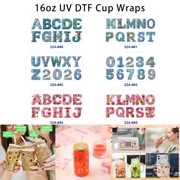 oly-6dce1c6d3b60bb2bc4aff4fa172ed073 Wholesale 5pcs Folk Embroidery Floral Alphabet Number Blue Pink Blossom Letter Digit Mixed Decor Prints 16oz Cup UV DTF Wraps