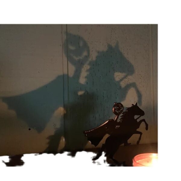 oly-6dd2f3fc8f985d4ecf0a166c74068863 Wholesale Halloween Funny Shadow Stand Stainless Steel Candle Holder Devil Projection Lamp Desk Decor for Office Party Gift