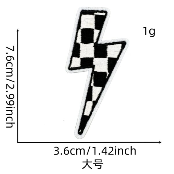 oly-6df8c1f8762f13464023cfb1f7eca216 Wholesale Black White Plaid Embroidered Patches Set - Star Lightning Heart Design Fashion Accessory for DIY Clothing Decor