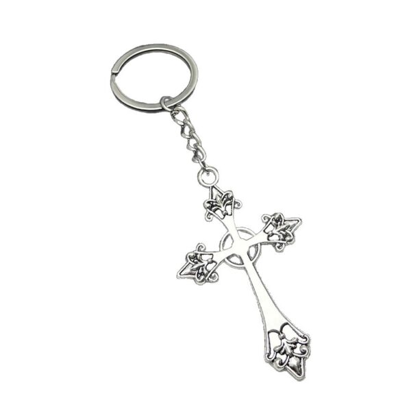 Wholesale Gothic Flower Cross Keychain Car Key Accessory Bag Charm Gift