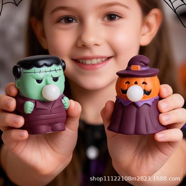 oly-6e12584e2e5479486532281e15fa6f68 Wholesale Plastic Halloween Pumpkin Squishy Toy, Squeeze Stress Relief, Kids Party Favor, Decorative Gift