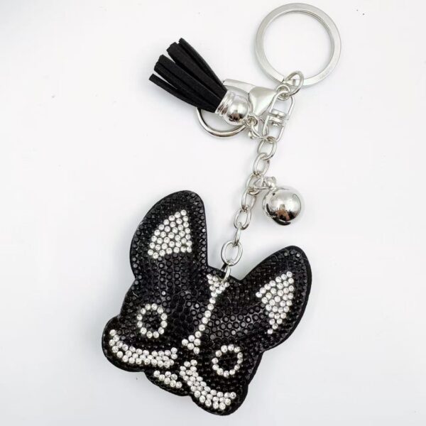 Wholesale Rhinestone Tassel Dog Keychain Stylish Bag Charm Gift