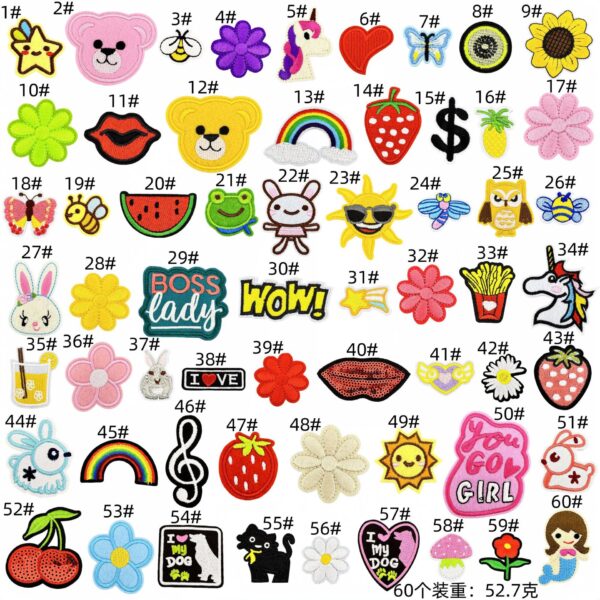 Wholesale Cartoon Embroidered Patches - Bee, Rabbit, Strawberry Designs for Children's Clothing, Everyday Use