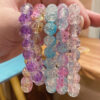 oly-6e3c6a989955e8bcf70596e9aaeebe56 Wholesale Crushed Glass Bead Bracelet TwoColor Ice Transparent for Kids Jewelry Accessory