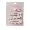 Wholesale Spring Floral Metal Hair Clip 4pcs Pink Bow Boutique Resale Accessory