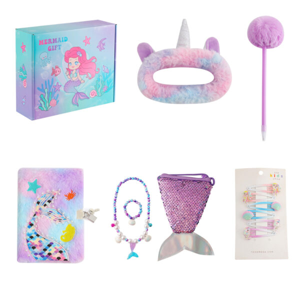 Wholesale Mermaid Ocean Theme Kids Stationery Gift Box Set with Notebooks for Back to School Birthday Gift
