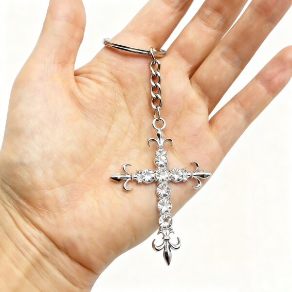 oly-6e6a82e385d4606f17d37c77b52371d8 Wholesale Modern Cross Keychain Stylish Car Key Accessory Bag Charm for Everyday Use