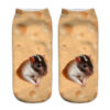 oly-6e70ef30a6a7c99c163145a6351be31e Wholesale 3D Hamster Print Short Socks Trendy Animal Design, Antibacterial Polyester Cotton For Women