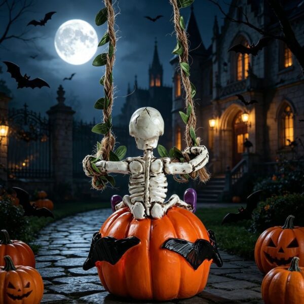 Wholesale Spooky Artistic Resin Halloween Skull Pumpkin Decor for Party Gift Accent
