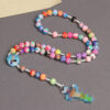 oly-6e7c7573133cdf22d2fb9af740f194fc Wholesale Colorful Cross Rosary Necklace Polymer Clay Beads for Kids Casual Fashion Accessory