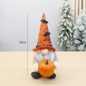 Faceless old man holding pumpkin, orange hat style (30cm) hx-2250b