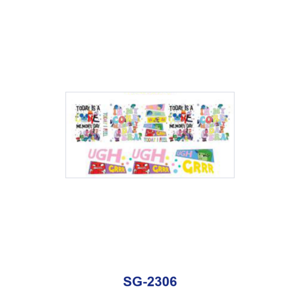 Wholesale 8pcs Mixed Butterfly Mood Cartoon Floral Quote Print 3oz Cup Stickers Wrap OLY Exclusive