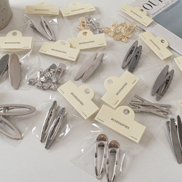 Wholesale Brushed Metal Oval Duckbill Hair Clips Fashion Hair Accessory for Gift or Boutique Resale