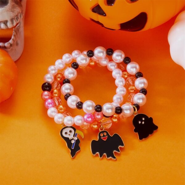 oly-6ecac6b53ba7bc7a035e33811313773c Wholesale Alloy Halloween Bracelet Set with Pumpkin Ghost Charms Trendy Festival Gift