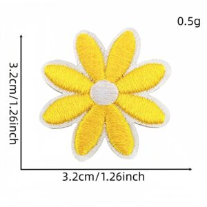 Bright yellow medium-sized floral fabric patch #35