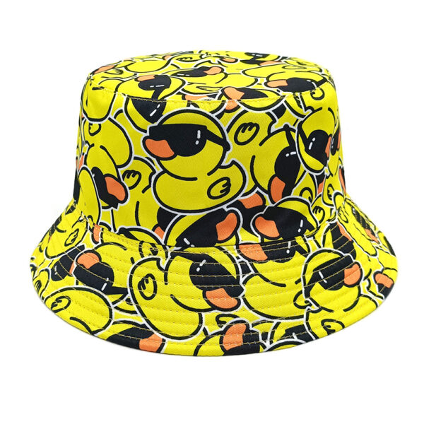 Wholesale Stylish Cartoon Duck Print Fisherman Hat Sunscreen Outdoor Hat for Everyday Wear