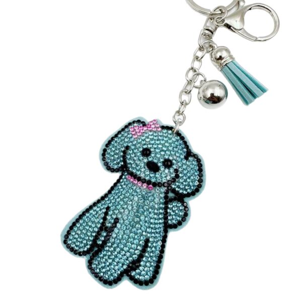 Wholesale Rhinestone Dog Keychain Cute Cartoon Bag Charm Trendy Jewelry Accessory