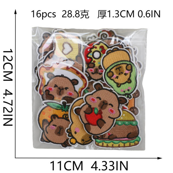 oly-6ef7015775c4cc68ebd789eb16ed7264 Wholesale Cute Capybara Embroidered Patch Iron-On Decorative Applique for Clothing and Bags