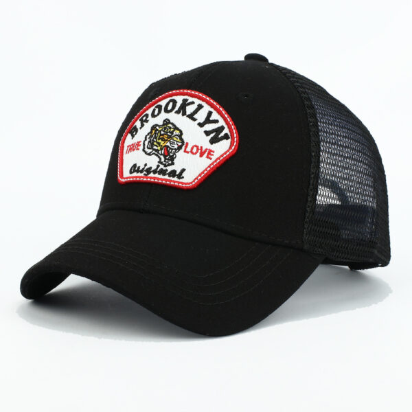 Wholesale Embroidered Tiger Head Baseball Cap Black Adjustable Outdoor Sports Fashion Accessory