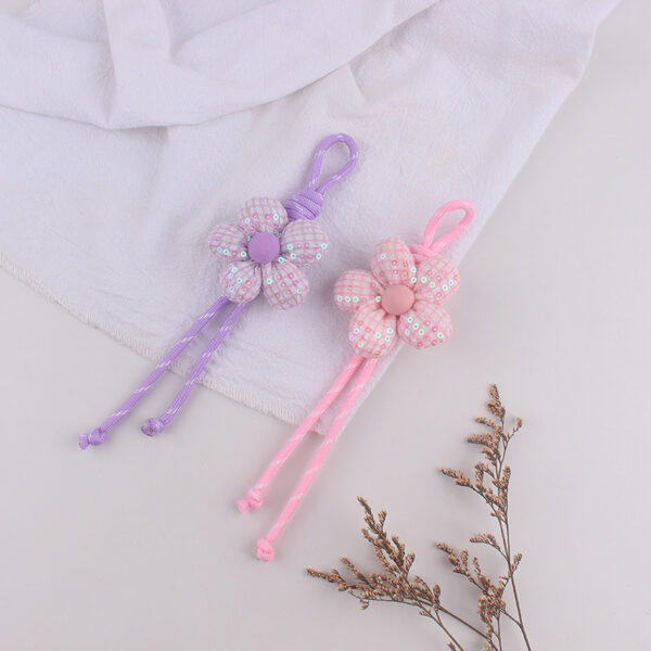 oly-6efdb45735f360c95e357fed63078a53 Wholesale Fabric Flower Bag Charm and Phone Lanyard Hand Knitted Sequined Accessory Trendy Gift for Resale