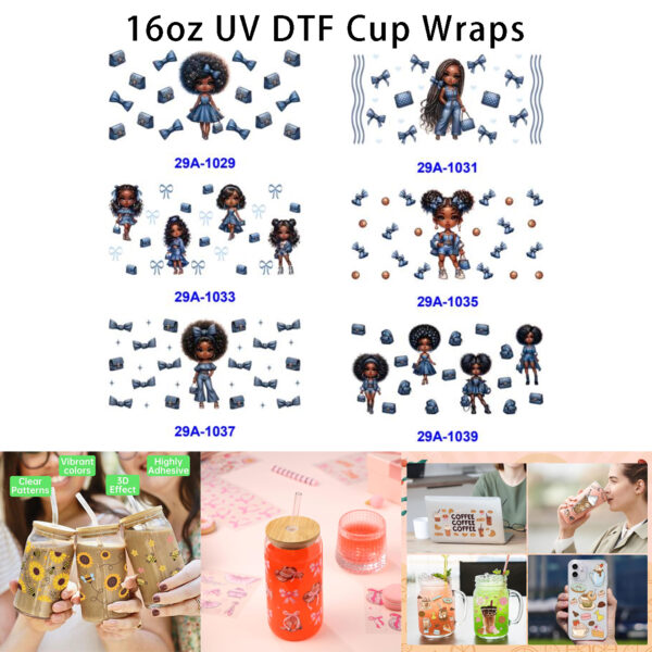 oly-6f008d2437a19c652ecd8b5dbe04dbe7 Wholesale 16oz Blue Girl Cartoon Series Cup UV DTF Wraps