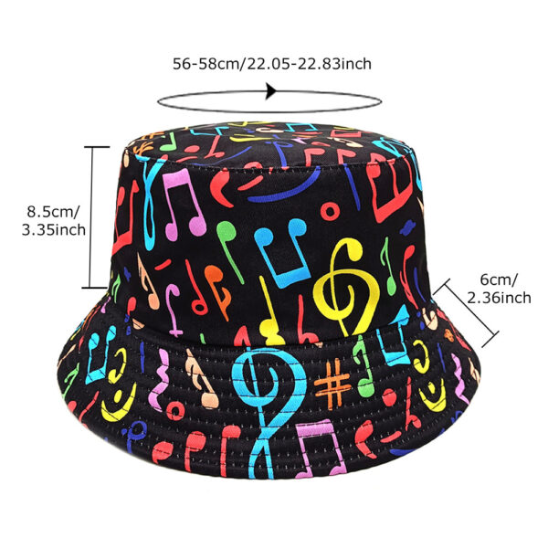 oly-6f011f9df3f571d1ea386f76dd0ad3de Wholesale Musical Note Pattern Bucket Hat Retro Sun Protection Unisex Double Sided Wear