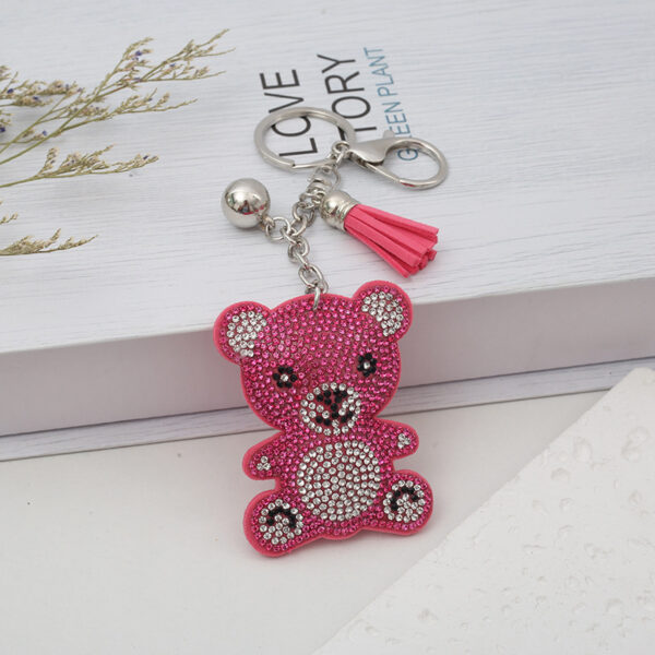 Wholesale Cute Rhinestone Bear Keychain Alloy Bag Charm for Wedding Gifts