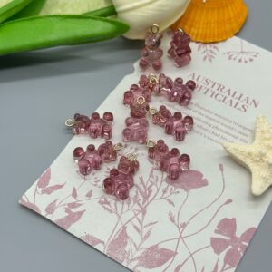 Deep pink / Bear pendant (single)