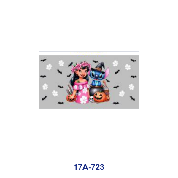 Wholesale 5pcs Halloween Island Girl Blue Alien Creature Pumpkin Bat Ghost Flower Checkered Mixed Decor Prints 16oz Cup UV DTF Wraps OLY Exclusive