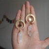 Wholesale Copper Crystal Moon Earrings, Stylish Jewelry Accessory for Women
