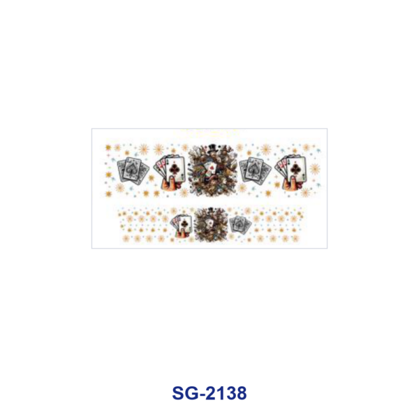 oly-6f1f69cba14f5df975f12fd26c4446c4 Wholesale 8pcs Mixed Vintage Poker Bow Graphic Print 3oz Cup Stickers Wrap